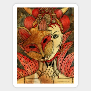 The Fox. Gothic Mysteries Design. Sticker